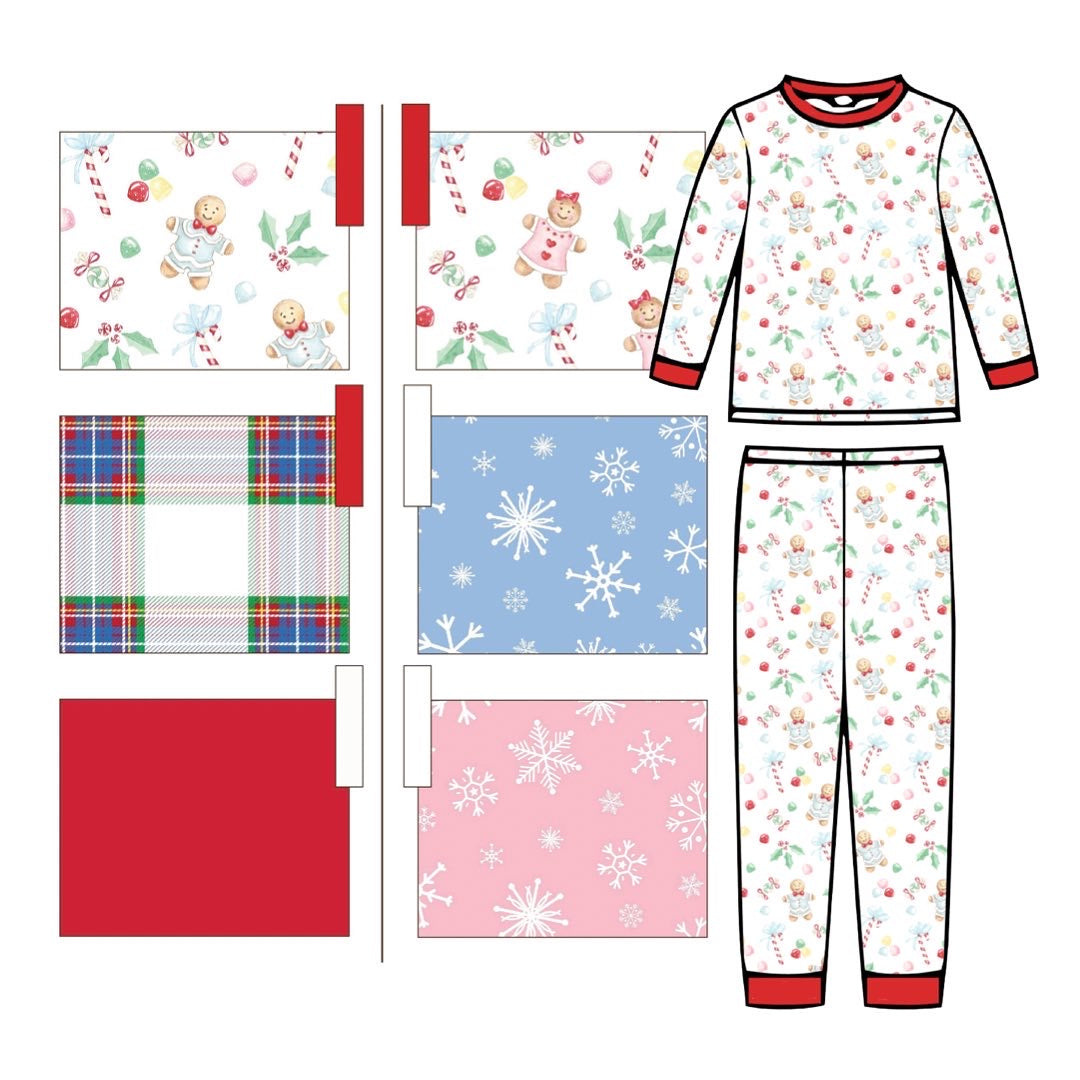 Gingerbread Boy - Kids Long Sleeve Fitted Sleep Set