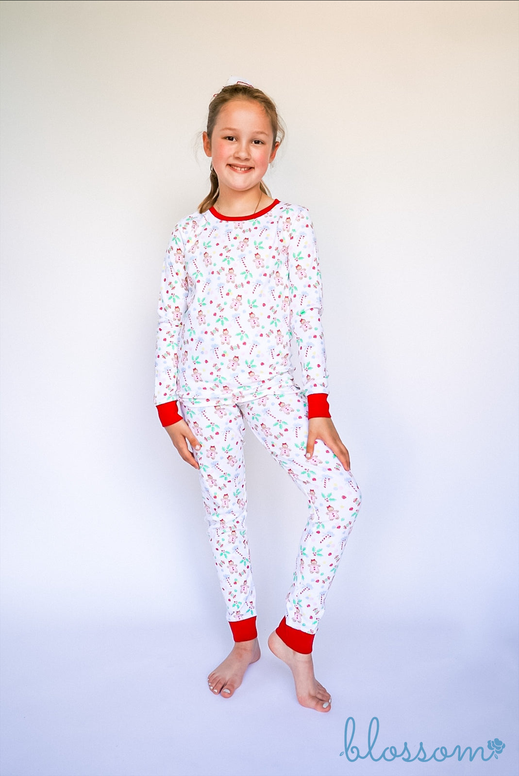 Gingerbread Girl - Kids Long Sleeve Fitted Sleep Set