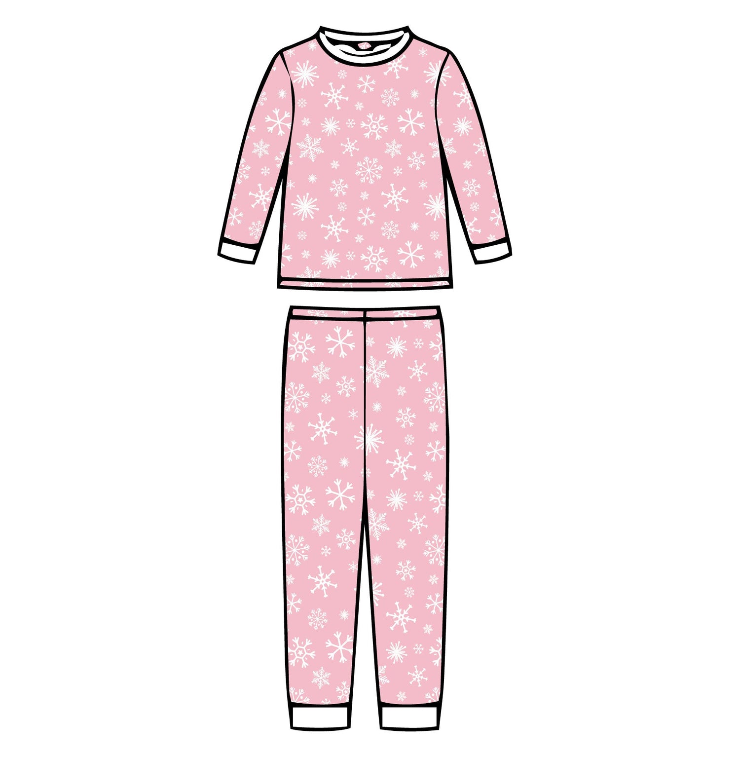 Girls Pink Free To Be Me Glitter Snowflakes Pajamas Fuzzy Sleep Set XS 4-5  